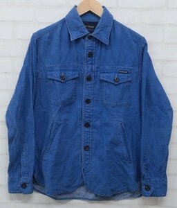 6T1208■BLUEBLUE コットンリネンCPOシャツ ブルーブルー