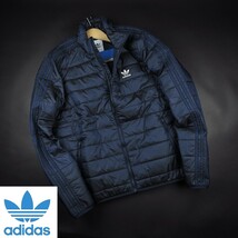 新品★アディダス オリジナルス/adidas/パデッド スタンドカラー パファージャケット273/215紺/【2XL】_画像1