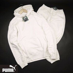 新品★puma/プーマ/上下セット　CLASSICS リラックス プルパーカーパンツ055・058/オフ白/【S】【JP size M】