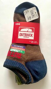 OUTBACKWORKS 靴下25〜27cm ショートソックス3足セット