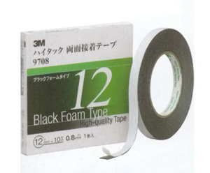 スリーエム/3M ハイタック 両面接着テープ9708 ブラック 厚み0.8mm×巾20mm×長さ10m 入数：1箱(1巻入) 970820AAD