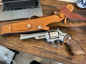  ASGK SMITH &WESSON 44 MAGNUM ガスガン ジャンク品 本革ケース付き 格安出品