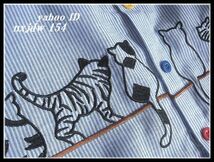 ◆Rose◇M～L～2L・大人ナチュラル♪猫ちゃん刺繍×ストライプのAラインチュニック/ブルー系_画像7