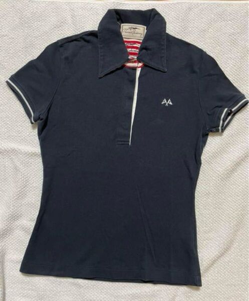 Thomas Burberry ポロシャツ レディースサイズ…Sカラー…紺素材…綿100%