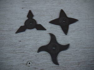 [A40303] 手裏剣 3点 鉄製 忍者 おもちゃ NINJA SHURIKEN 武具 PAT JAPAN