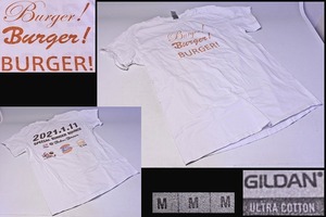 BURGER Ｔシャツ ★ Baker Bounce べーカーバウンス ★ Sun2Diner ★ ICON ★ 3店コラボ ★ M ★ 白 ★ GILDAN ★ 綿100% ★ 中古品 ★