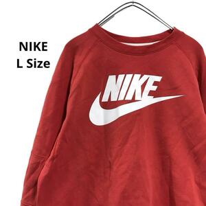 NIKE Logo print sweat sweatshirt red white men's L f1