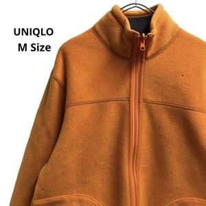 UNIQLO リバーシブルフリースジャケット　オレンジグレー　メンズM b28