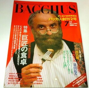 BACCHUS バッカス創刊2号 1987 特集 巨匠の食卓 ロアルド・ダール 岡本太郎 開高健 田村隆一 ロバート・B・パーカー 開高健 北見けんいち他