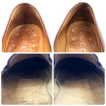 即決 GUCCI グッチ 25.5cm 40.5E 0201 メンズ レザーシューズ ローファー バーガンディ 革靴 皮靴 ビジネスシューズ_画像7