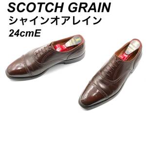 即決 SCOTCH GRAIN スコッチグレイン シャインオアレイン 24cmE 2770DBR メンズ レザーシューズ ストレートチップ 茶 ブラウン 革靴 皮靴