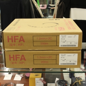 ▼ 冨士電線 1.2mm×2C 200m HFA ケーブル 小勢力回路用耐熱電線 灰 製造年月日2024年2月10日 ×2 セット 未使用品