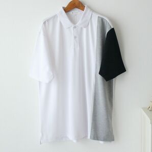 【XLサイズ】新品タケオキクチ THE SHOP TK カノコ 切替 ポロシャツ メンズ  オフホワイト 白の画像1
