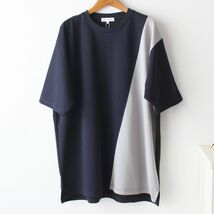 【Lサイズ】新品タケオキクチ THE SHOP TK ブロッキング プルオーバー Tシャツ メンズ　紺×グレー×黒_画像1