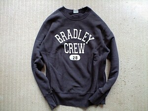 即決 70s 復刻 緑タグ Lサイズ Champion REVERSE WEAVE クルーネック スウェット BRADLEY CREW カプセル 炭黒