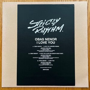 【Strictly Rhythm】Obas Nenor / I Love You (Andres Remix!! Luke Solomon, Detroit, Moodymann, Theo Parrish)