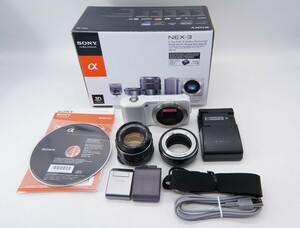 【 試写あり 】 元箱付き 【 並品 】 ソニー SONY NEX-3 takumar f1.8 55mm M42アダプター付き ミラーレス　 レンズ、ボディセット #300