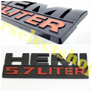 即納●送料込み●[黒]HEMI 5.7 LITER エンブレム ステッカー dodge ram jeep グラチェロ charger challenger ダッジ マグナム カスタムの画像2