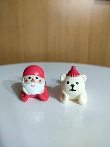 飾り 雑貨 コンコンブル サンタ 置物 クリスマス サンタ デコレ 玄関 美品 白熊 シロクマ