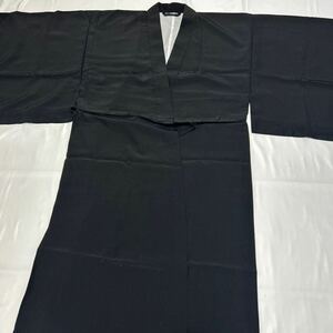 未使用品【改良服】黒 化繊 合用 法衣 法要 葬儀 仏具 僧侶 装束 着物 袈裟