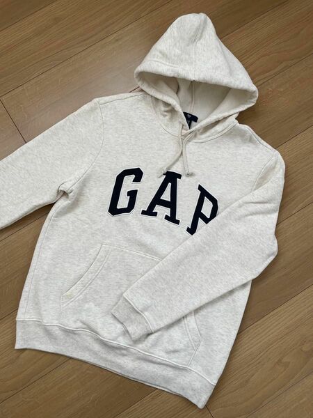 【USED】GAP パーカー オフホワイト ギャップ XS 裏起毛