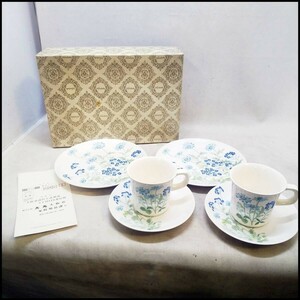 ●Noritake ノリタケ CRAFTONE クラフトーン カップ＆ソーサー 2客 プレート 中皿 2客 セット 花柄 USED●G2487