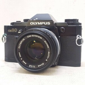 ◆OLYMPUS オリンパス OM30 ブラックボディ OM-SYSTEM ZUIKO AUTO-S 50mm 1:1.8 フィルムカメラ 一眼レフ ジャンク◆R2032