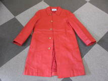 Y2K robe de chambre COMME des GARCONS コート M 赤 フェイクレザー 人工皮革 00s RC-04003 ヴィンテージ オールド レディース_画像1