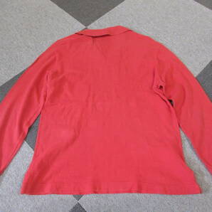 70s80s CELINE フランス製 ポロシャツ L 赤 鹿の子 長袖 セリーヌ ヴィンテージ オールド アーカイブ シャツ メンズの画像2