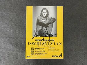 *P30/1 jpy ~ with autograph leaflet / David * sill Vian (David Sylvian)from alive alive 88/