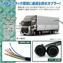 UD トラックス 新型 クオン スカニア ボルボ FH 社外テール取り付け用 変換カプラー コネクター 1m テールランプ ハーネス 17クオン_画像2