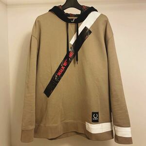 カスタム RAF SIMONS FRED PERRY ラフシモンズ フレッドペリー プルオーバー スウェット パーカー フーディー ベージュ ダクトテープ 38