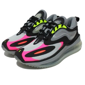 ☆NIKE AIR MAX ZEPHYR (GS) 灰/黒/蛍光ピンク/蛍光黄 24.5cm 6.5Y ナイキ エア マックス ゼファー GS ワケアリ CN8511-002の画像1