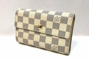 ★ボタン不具合あり LOUIS VUITTON ヴィトン N63068 ダミエアズール ポルトフォイユ アレクサンドラ 三つ折り 財布 現状品★003783