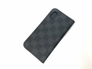 ★LOUIS VUITTON ルイヴィトン ダミエ グラフィット フォリオ M63445 スマホケース iPhoneカバー ブラック系 中古★003649