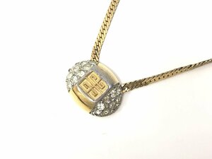 ★【1円スタート】 GIVENCHY ジバンシィ ロゴ チェーン ペンダント ネックレス アクセサリー ゴールド色系 ヴィンテージ 中古★003698