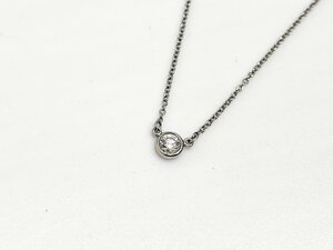 ★ TIFFANY＆Co. ティファニー PT950　バイザヤード　ダイヤモンド ネックレス 総重量約2.4g 箱 保存袋付き 中古★003604