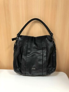 ★MaxMara マックスマーラ レザー ワンショルダー トートバッグ 革 ブラック レディース 中古★000459