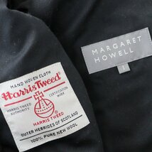 美品 2023AW マーガレットハウエル MARGARET HOWELL Harris Tweed HERRINGBONE WOOL TWEED ジャケット 1/チャコール【2400013768375】_画像6