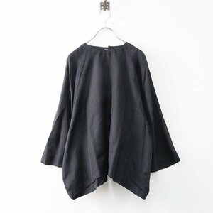 未使用 ユーモレスク humoresque volume blouse ボリュームブラウス 38/ブラック トップス シルク コットン 黒【2400013754613】