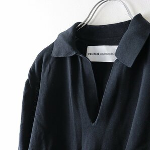 ウェルノード walenode Fine silk cotton Skipper knitwear コットンシルク スキッパー ニットウェア 0/ブラック ポロ【2400013760201】の画像4