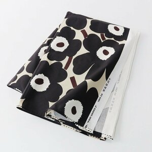 美品 マリメッコ marimekko UNIKKO ウニッコ ファブリック 約134×206cm/ダークブラウン コットン100【2400013774741】