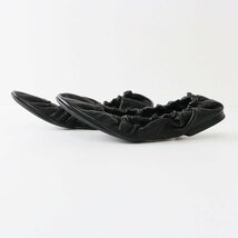 ブレンテッラ BRENTELLA ギャザー フラットパンプス 37.5/ブラック 靴【2400013779159】_画像5