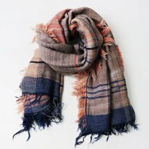 タマキイニメ tamaki niime Only one roots Shawl big オンリーワン ルーツショール ビッグ/ピンクネイビー 大判サイズ【2400013774116】_画像2