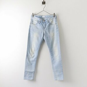 レッドカード RED CARD Anniversary 25th Stretch 48506-akira-Vintage Lデニムパンツ 23/サックス ダメージ スキニー【2400013775946】