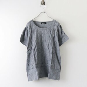 美品 ズッカ ZUCCa サークル刺繍Tシャツ M/チャコールグレー カットソー トップス 半袖【2400013781077】