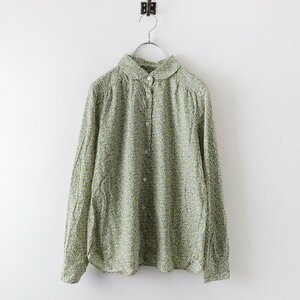 パークス PARKES リバティ Juniper ジュニパー シャツ ブラウス M/グリーン カットソー 花柄 フラワー コットン【2400013779005】