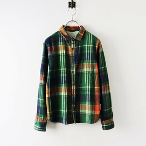 palaspa less vu-mPal'las Palace vm cotton check nappy flannel shirt 2/ green tops [2400013781534]