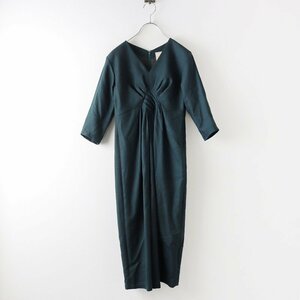  regular price 6.6 ten thousand Sybilla Sybilla wool a moon zen tuck design dress SS/ green tops back Zip pull over [2400013783866]