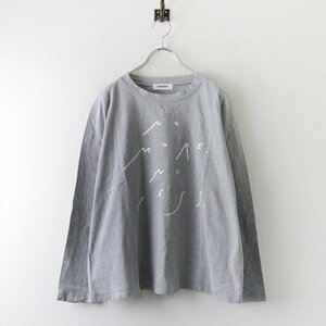 ツムグ tumugu コットン 天竺 プリント カットソー /グレー トップス プルオーバー ロング Tシャツ ブラウス【2400013777728】